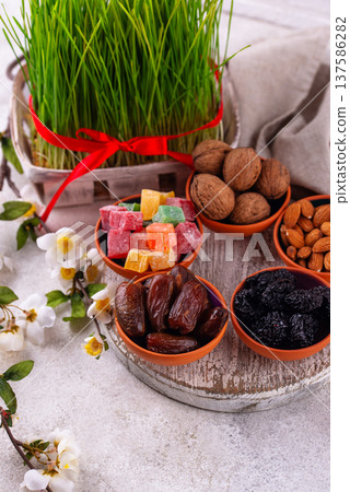 Traditional Azerbaijan spring holiday Novruz concept Traditional Azerbaijan spring holiday Novruz concept 137586282