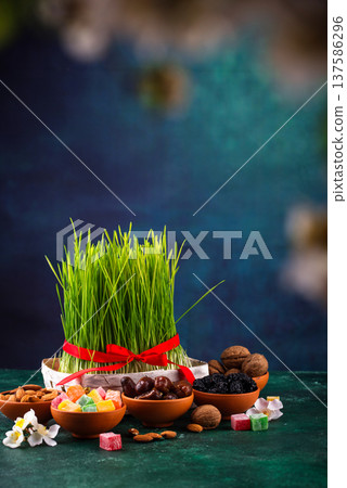 Traditional Azerbaijan spring holiday Novruz concept 137586296
