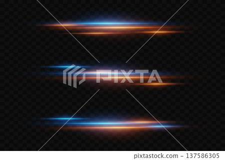 Glowing neon lines creating dynamic light streaks 137586305