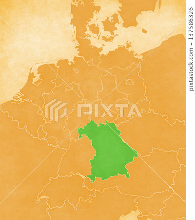 Ocher map of Germany - Bavaria 137586326
