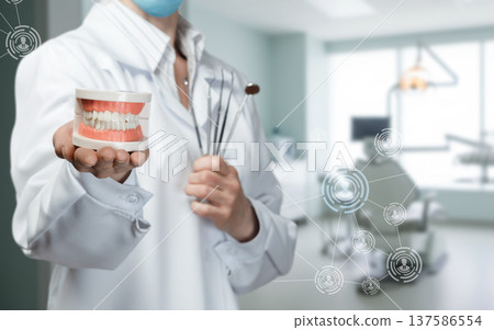 Dentist with care model 137586554