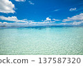 Radiant serene ocean lagoon with turquoise water calm waves and peaceful tropical scenery idyllic relaxation summer paradise travel background 137587320