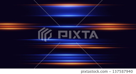 Abstract glowing blue orange speed light lines Abstract glowing blue orange speed light lines 137587940