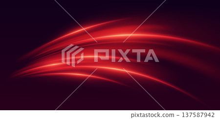 Red light trails creating speeding abstract movement background Red light trails creating speeding abstract movement background 137587942