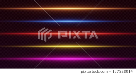 Colorful neon light lines creating speed trail effect 137588014