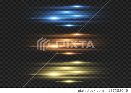 Abstract horizontal light lines creating speed effect 137588046