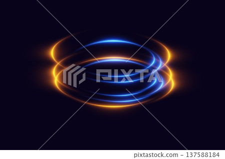 Glowing blue orange light lines abstract background Glowing blue orange light lines abstract background 137588184