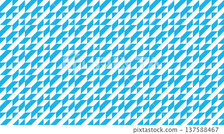 Seamless geometric pattern featuring blue and white triangles and parallelograms in a rhythmic diagonal grid. Seamless geometric pattern featuring blue and white triangles and parallelograms in a rhythmic diagonal grid. 137588467