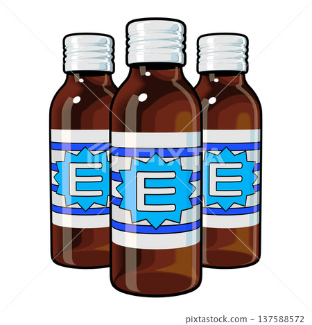 準藥物插畫素材：三種能量飲料（1_1）彩色線稿 137588572