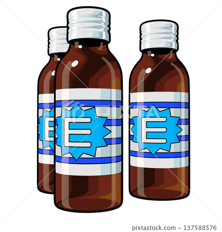 準藥物插圖素材：三種能量飲料（1_4）彩色線條描圖 137588576