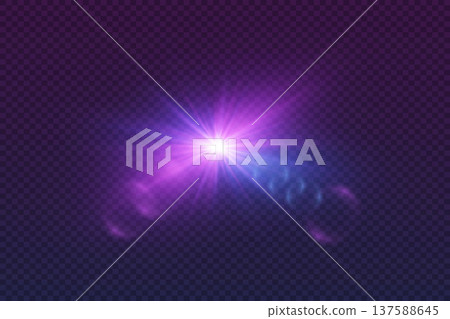 Bright purple blue light effect lens flare 137588645