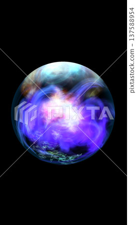 Glowing blue and violet energy sphere with swirling plasma inside, isolated on black background Glowing blue and violet energy sphere with swirling plasma inside, isolated on black background 137588954