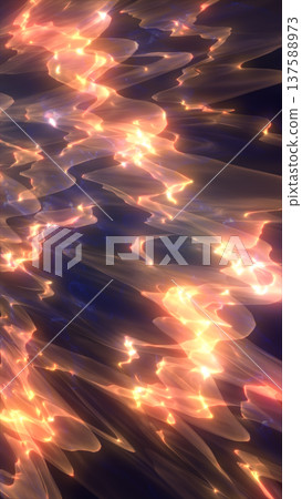 Fiery abstract energy flow with glowing orange plasma streaks on deep blue background, dynamic light trails and motion blur Fiery abstract energy flow with glowing orange plasma streaks on deep blue background, dynamic light trails and motion blur 137588973
