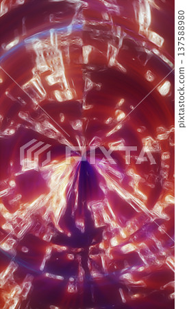 Fiery orange and pink molten texture with glowing crystalline forms, creating an intense abstract energy surface with radiant depth Fiery orange and pink molten texture with glowing crystalline forms, creating an intense abstract energy surface with radiant depth 137588980
