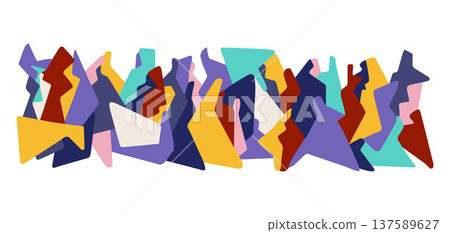 Group of people abstract futuristic illustration , horizontal vector background Group of people abstract futuristic illustration , horizontal vector background 137589627
