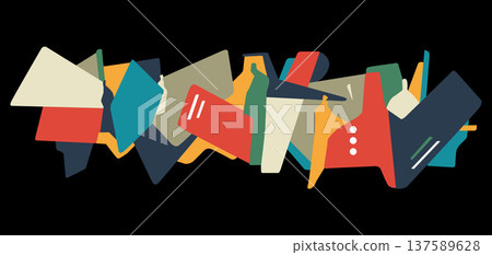 Group of people abstract futuristic illustration , horizontal vector background Group of people abstract futuristic illustration , horizontal vector background 137589628