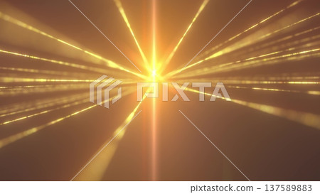 Radiant golden light rays bursting from a bright center 137589883