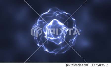 Abstract blue energy round sphere glowing with particle waves hi-tech digital magic abstract background Abstract blue energy round sphere glowing with particle waves hi-tech digital magic abstract background 137589893