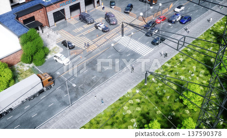 An swat police driving fast on a city street. 3d rendering. An swat police driving fast on a city street. 3d rendering. 137590378