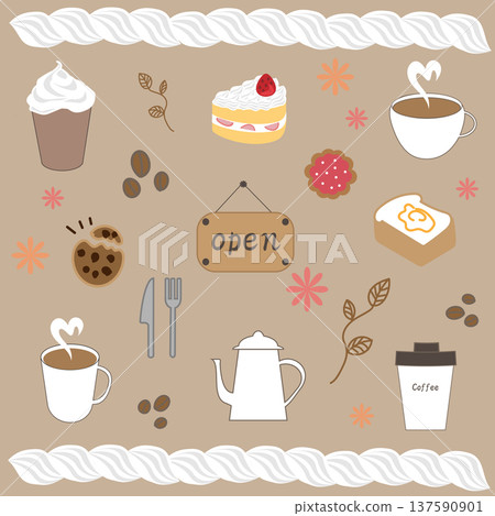 Stylish Cafe Set (Brown) 137590901