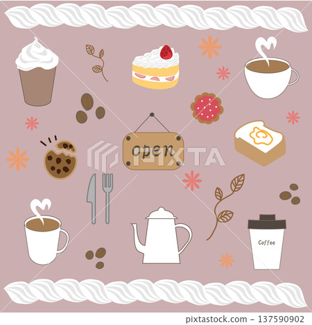 Stylish Cafe Set (Pink) 137590902