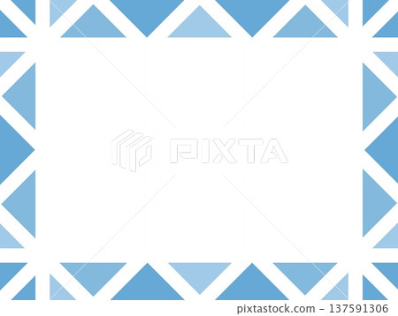 Geometric pattern triangle frame white space blue Geometric pattern triangle frame white space blue 137591306