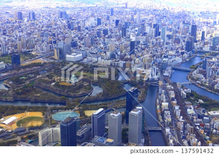 Osaka city (Osaka Castle, aerial photo) Osaka city (Osaka Castle, aerial photo) 137591432