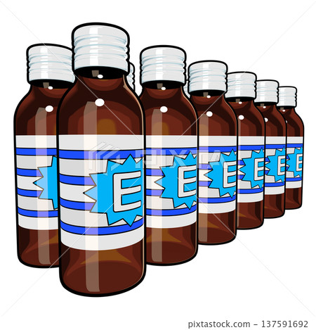 Illustration material of quasi-drugs: Twelve energy drinks (1_6) Color line drawing 137591692