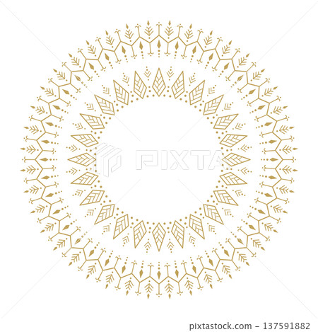 Gold mandala ornament floral decorative line art circle design Gold mandala ornament floral decorative line art circle design 137591882