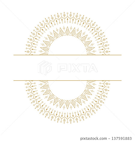 Gold mandala divider ornamental border decorative line art element Gold mandala divider ornamental border decorative line art element 137591883