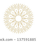 Gold mandala ornament floral decorative line art circle design 137591885