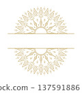 Gold mandala divider ornamental border decorative line art element 137591886