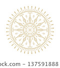 Gold mandala ornament floral decorative line art circle design 137591888