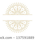 Gold mandala divider ornamental border decorative line art element 137591889
