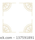Gold ornamental frame mandala decorative corner border line art 137591891