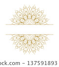 Gold mandala divider ornamental border decorative line art element 137591893