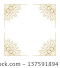 Gold ornamental frame mandala decorative corner border line art 137591894