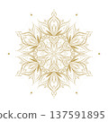 Gold mandala ornament floral decorative line art circle design 137591895