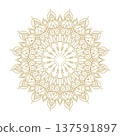 Gold mandala ornament floral decorative line art circle design 137591897