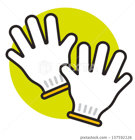 Work gloves icon. Gloves used for moving, work, and disaster prevention. 137592126