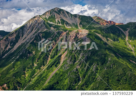 Northern Alps and Mt. Washu seen from Mt. Mozawa Northern Alps and Mt. Washu seen from Mt. Mozawa 137593229