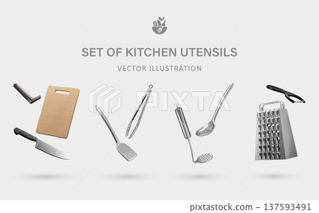 A Set of Vector 3D Kitchen Utensils 137593491