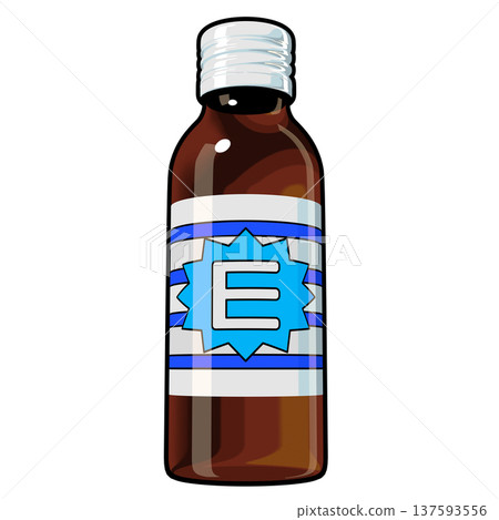 準藥物插圖素材:一瓶能量飲料(1_2)彩色線描圖 準藥物插圖素材:一瓶能量飲料(1_2)彩色線描圖 137593556