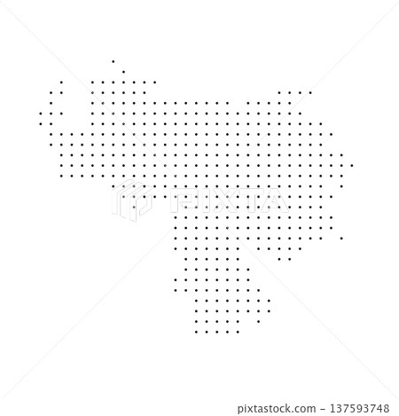Venezuela country dotted map. Black spot pixel illustration isolated on white background. Vector circle mosaic. 137593748