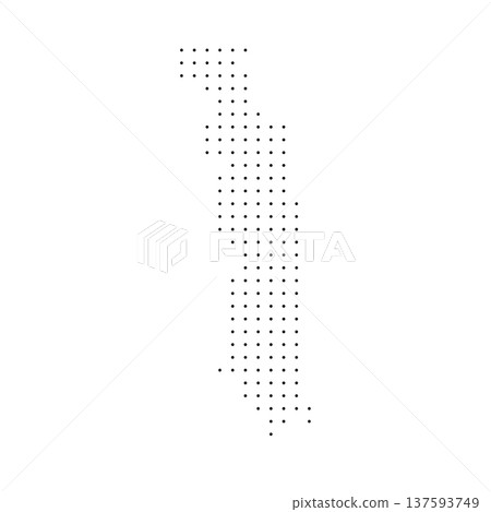 Togo country dotted map. Black spot pixel illustration isolated on white background. Vector circle mosaic. 137593749