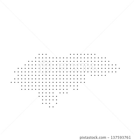 Honduras country dotted map. Black spot pixel illustration isolated on white background. Vector circle mosaic. Honduras country dotted map. Black spot pixel illustration isolated on white background. Vector circle mosaic. 137593761