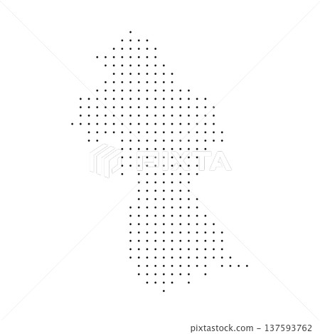 Guyana country dotted map. Black spot pixel illustration isolated on white background. Vector circle mosaic. Guyana country dotted map. Black spot pixel illustration isolated on white background. Vector circle mosaic. 137593762
