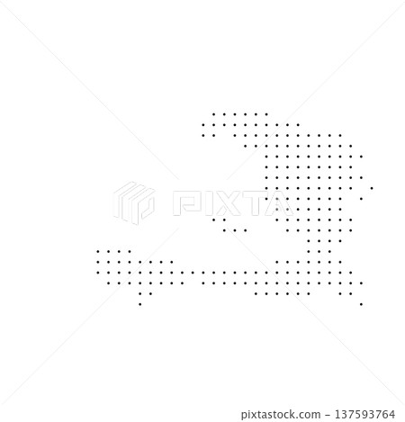 Haiti country dotted map. Black spot pixel illustration isolated on white background. Vector circle mosaic. 137593764