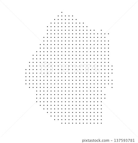 Eswatini country dotted map. Black spot pixel illustration isolated on white background. Vector circle mosaic. 137593781