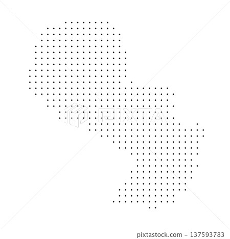 Paraguay country dotted map. Black spot pixel illustration isolated on white background. Vector circle mosaic. Paraguay country dotted map. Black spot pixel illustration isolated on white background. Vector circle mosaic. 137593783